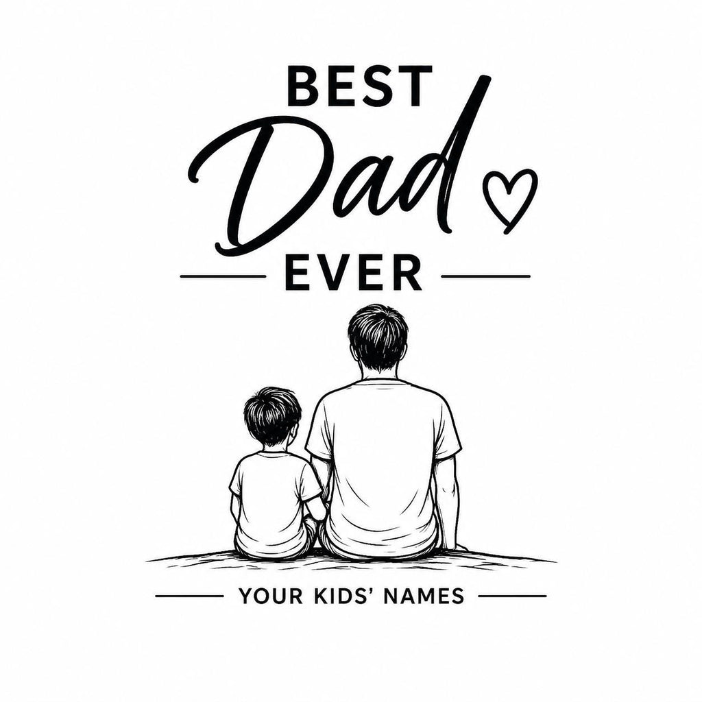 Personalized Dad and Children T-Shirt, Custom Family Matching Tee