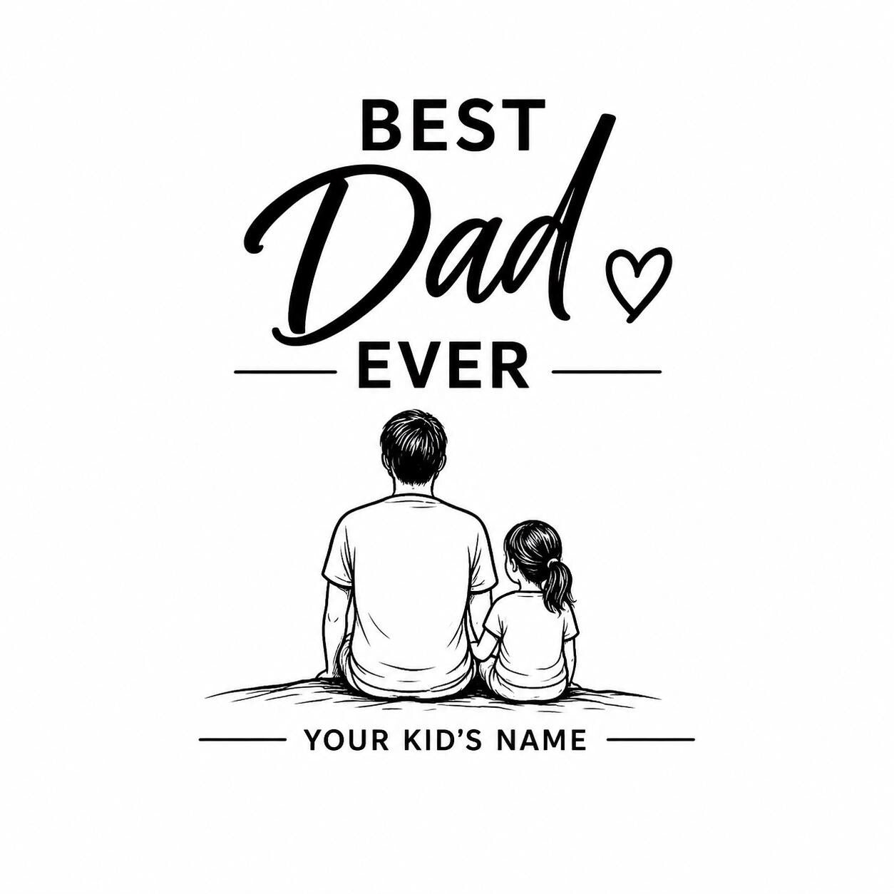 Personalized Dad and Children T-Shirt, Custom Family Matching Tee