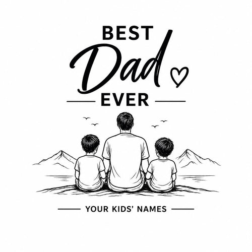 Personalized Dad and Children T-Shirt, Custom Family Matching Tee