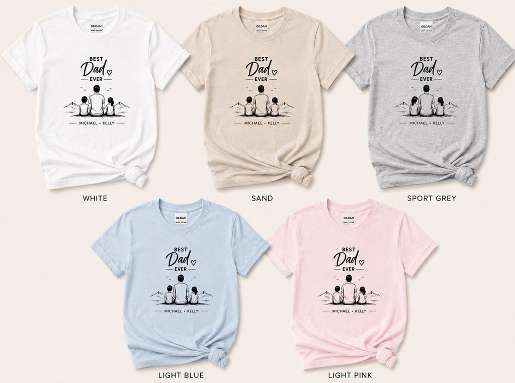 Personalized Dad and Children T-Shirt, Custom Family Matching Tee