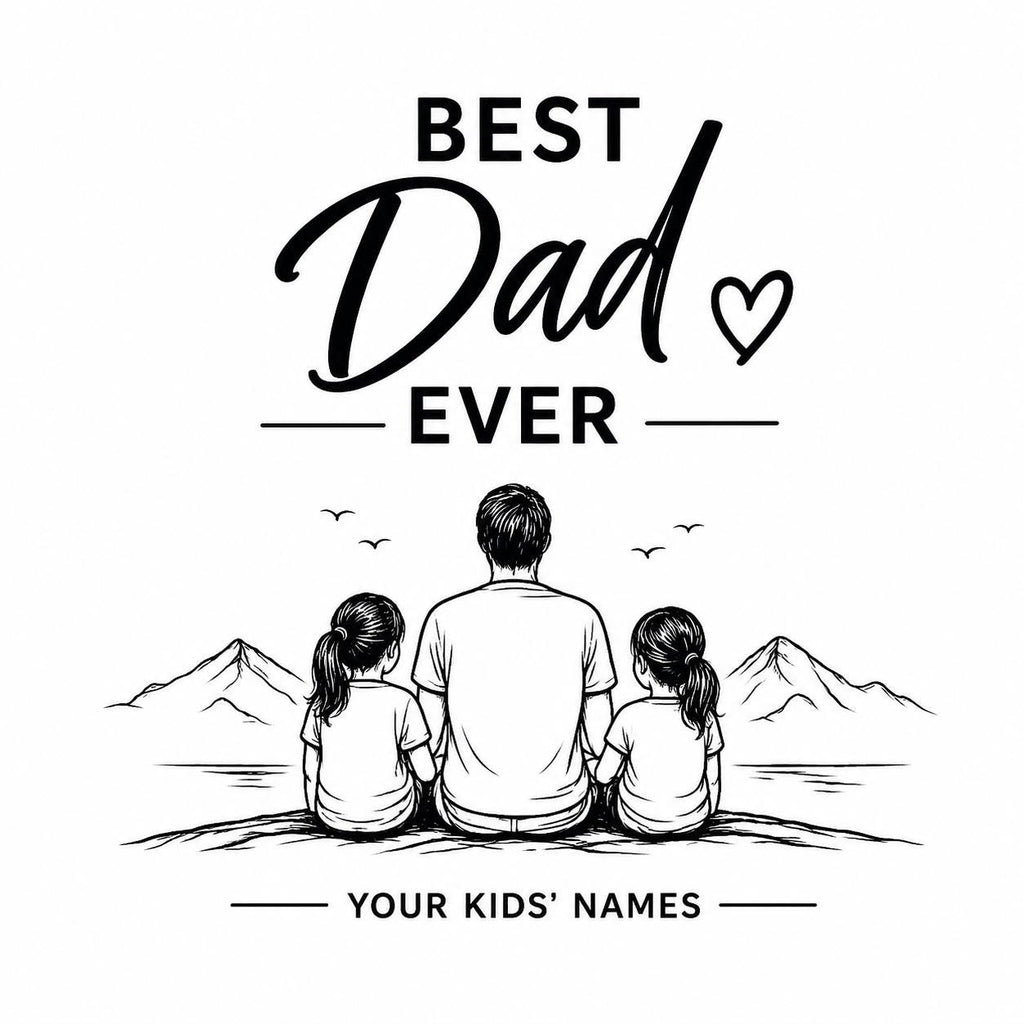 Personalized Dad and Children T-Shirt, Custom Family Matching Tee