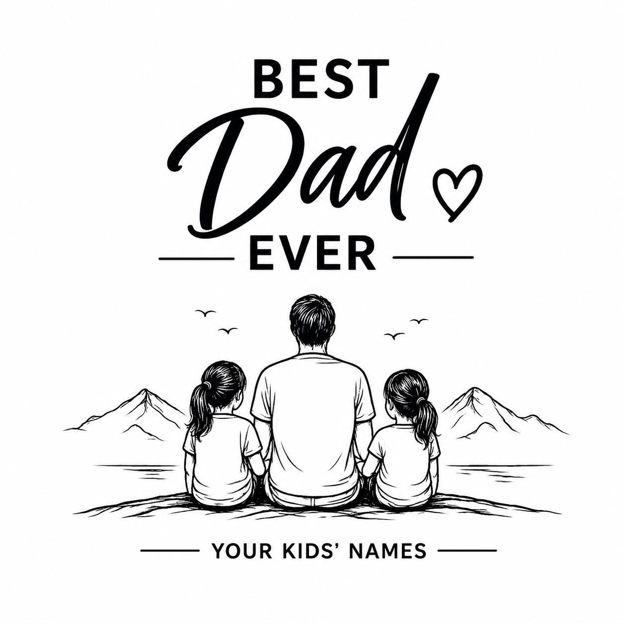Personalized Dad and Children T-Shirt, Custom Family Matching Tee